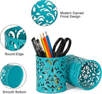 EasyPAG Teal Pen Holder for Desk, 2 Pack Round Pen Organizer, Brush Holder for - Image 2