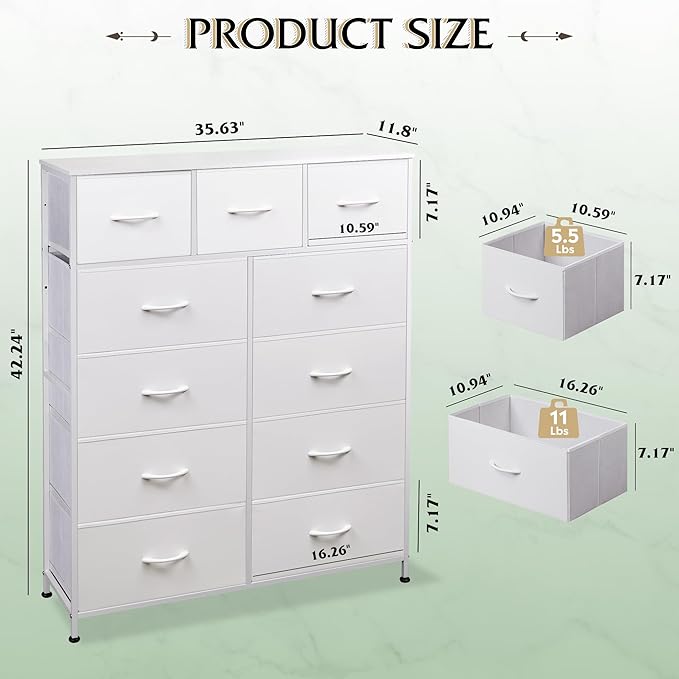 WLIVE Tall Dresser for Bedroom, Fabric Dressers Storage Tower, Dresser & Chest - Image 3