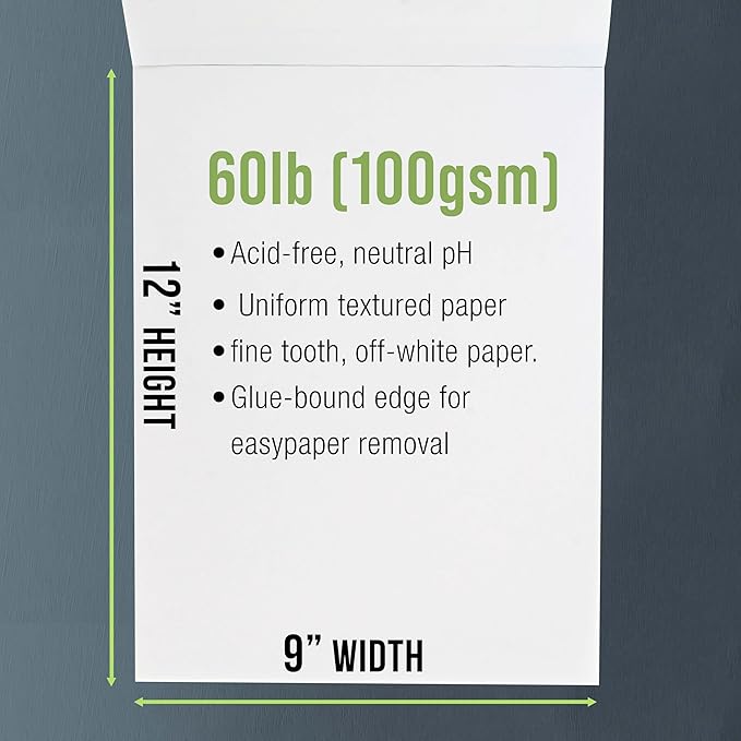 U.S. Art Supply 9" x 12" Premium Drawing Pad, 60 lb - Image 3
