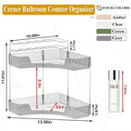 SUNZOS 2 Tier Corner Bathroom Counter Organizer, Bathroom Countertop Shelf - Image 2