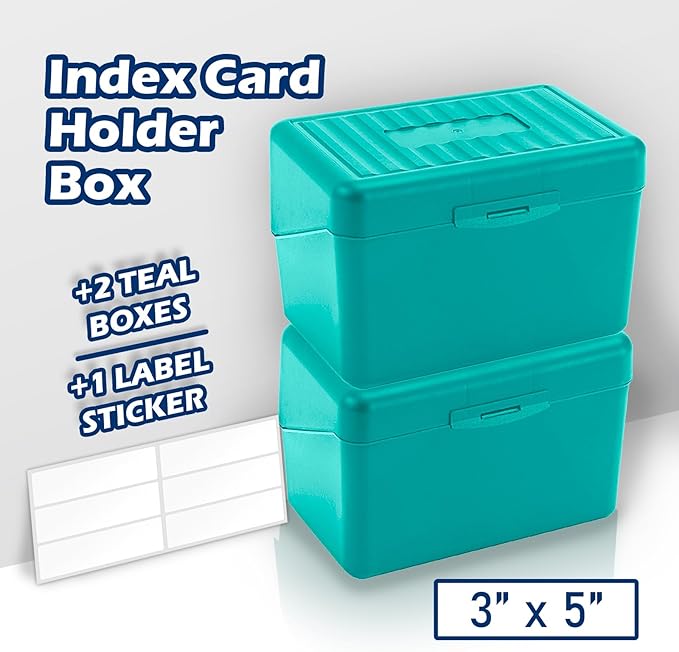 Olivo Index Card Holder Box 3x5 Flash Note Card Holder Storage File Box - Image 2