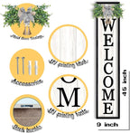 LuZhiQiang Front Porch for Welcome Standing Sign 45"X9" Vertical Tall Long - Image 2