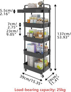 Calmootey 5-Tier Rolling Utility Cart - Image 5