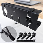 NODOCA No Drill Under Desk Cable Management Tray, Punch-Free Clamp on, Metal