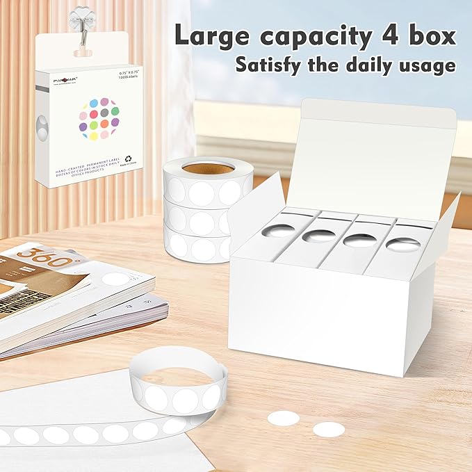 PARLAIM 3/4 Inch Roll Color Coding Labels, 4000 per/4 Rolls Round Adhesive - Image 7