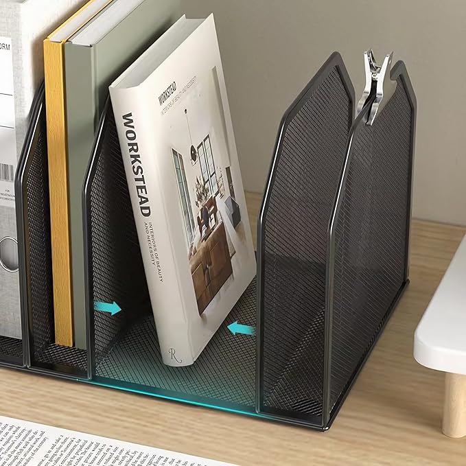 ASIFMTHOT 5 Vertical Desk Mail Organizer, Metal Mesh Desktop File Organizer - Image 3
