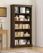 TVU 5-Tier Wooden Bookshelf, 65 Inch Tall Bookshelf - Image 8