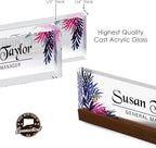 Artblox Personalized Office Desk Name Plate and Business Card Holder | Clear - Image 7