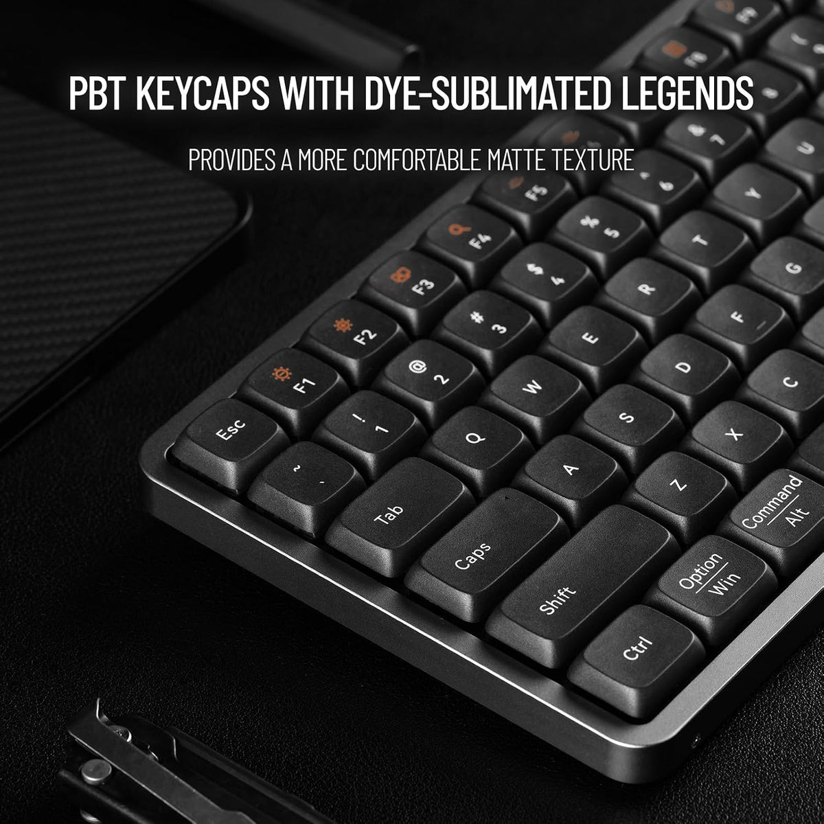 Flow 100 Keys Low-Profile Mechanical Keyboard, All-Aluminum Body (Black)