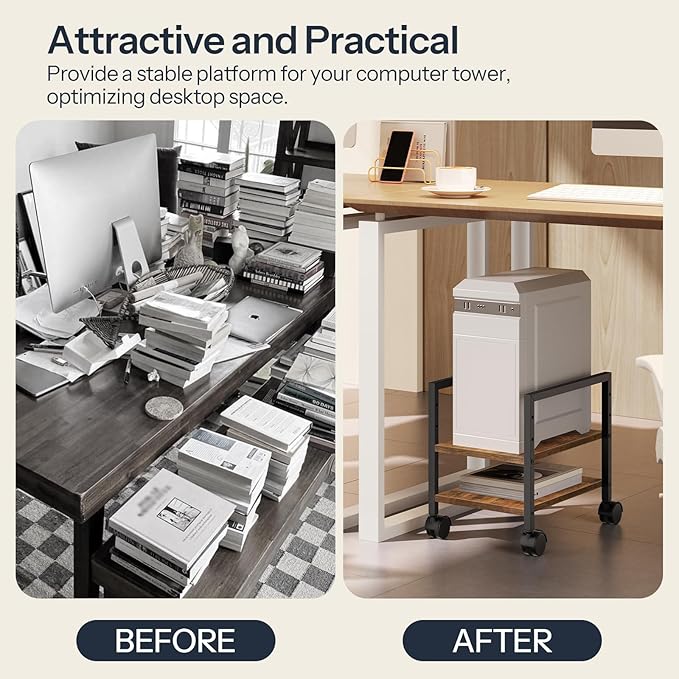 HOOBRO PC Stand, 2-Tier PC Tower Stand Fits Most Computer Towers, CPU Holder - Image 6
