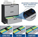 Fesbos 3 Drawer Lateral File Cabinet - Image 5