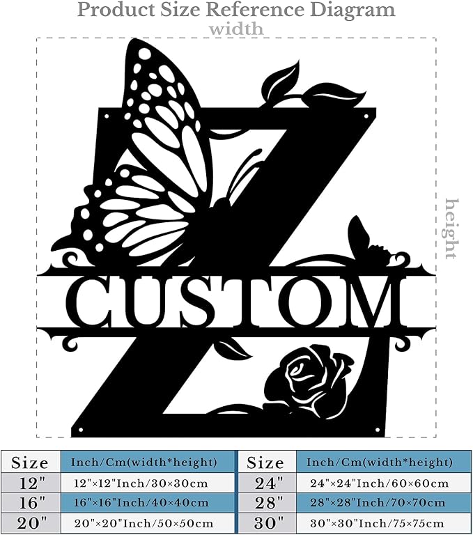 Personalized Custom Letter Name metal Signs, Custom Black Letter Monogram Wall - Image 5