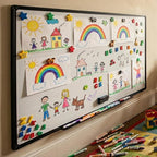 Magnetic Whiteboard 60x36 Inches Black Aluminum Frame, Large Wall Mount White - Image 7