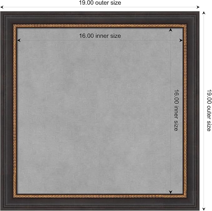 Amanti Art Black Framed Magnetic Board 19x19 Small Vision Board - Image 4