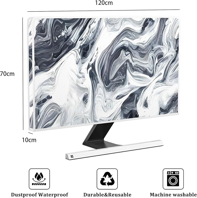 Baocicco Abstract Gray Marble Waterproof 50, 52 Inch Television Cover - Image 2