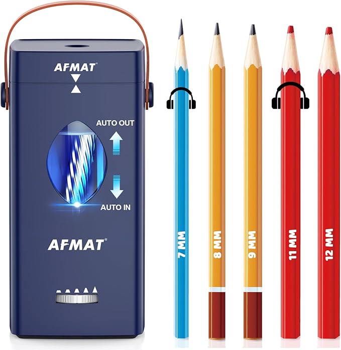 AFMAT Electric Pencil Sharpener, Rechargeable & Cordless, Fully Automatic by AFMAT