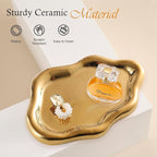 CCINPPY Ceramic Jewelry Tray Trinket Dish, Decorative Cloud Vanity Key Tray - Image 5