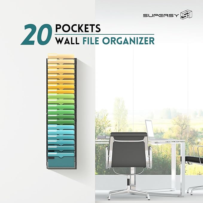 SUPEASY Wall File Organizer Mesh Office Mail Holder, Hanging Wall Organizer - Image 7