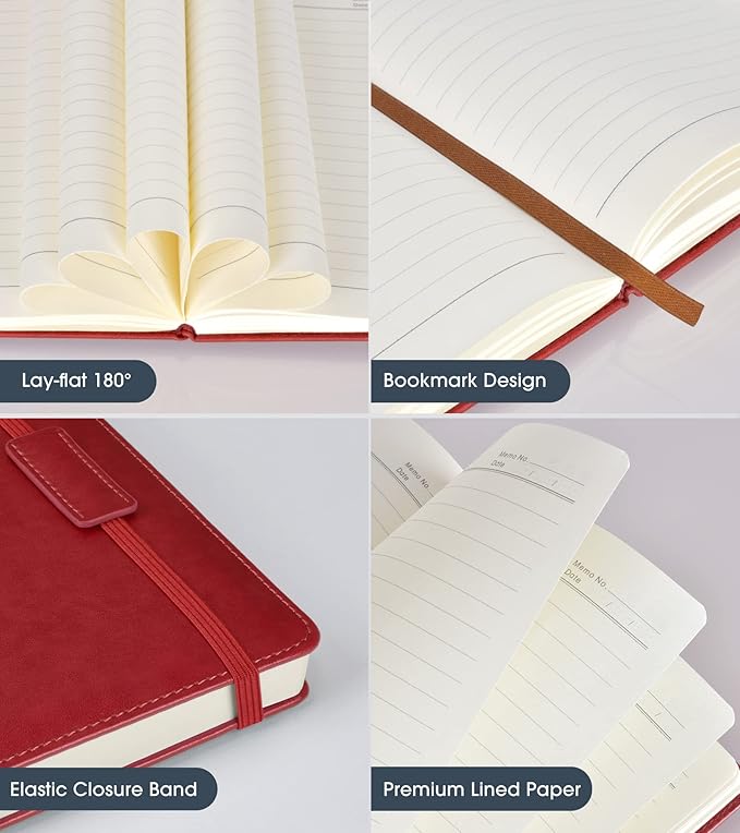 Biuwory Lined Journal Notebook for Women Men, 256 Pages A5 Hardcover Leather - Image 6