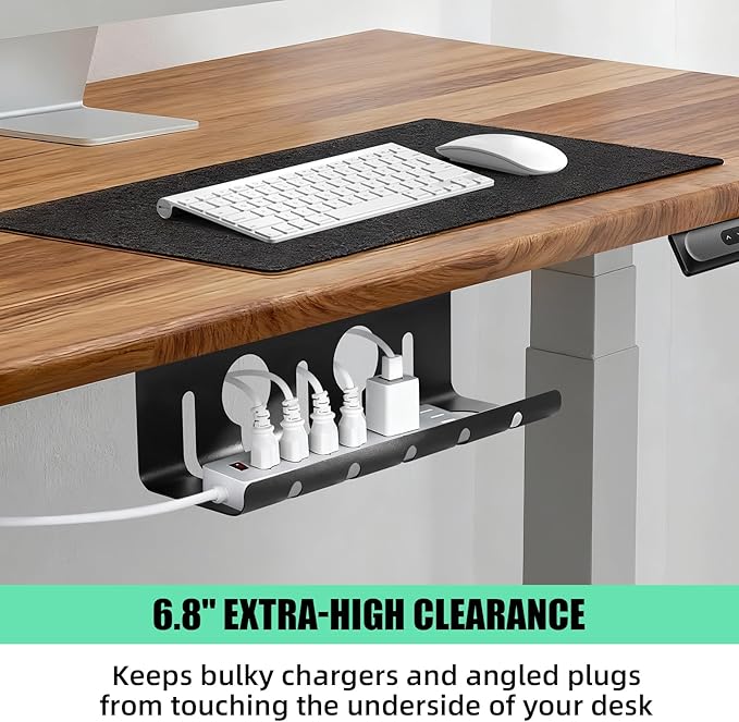 2 Pack Under Desk Cable Management Tray, 16.5" L x 4.7" W x 6.8" H, Wire - Image 4
