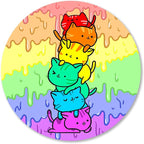 IMAYONDIA Funny Cute Cat Round Mouse Pad Small, Animal Mouse Pads by IMAYONDIA