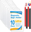 Magnetic Frames 11 x 17 Sign Holder Wall Mount 10 Pack, Rigid Clear Plastic by VAIIGO