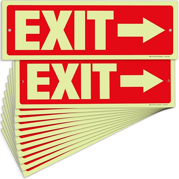 iSYFIX Exit Signs with Directional Right Arrow by iSYFIXPREMIUMSIGNS