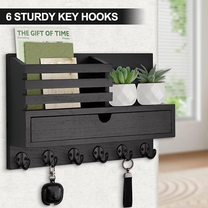 Lucundm Key Holder Wall Mount, Mail Holder - Image 8