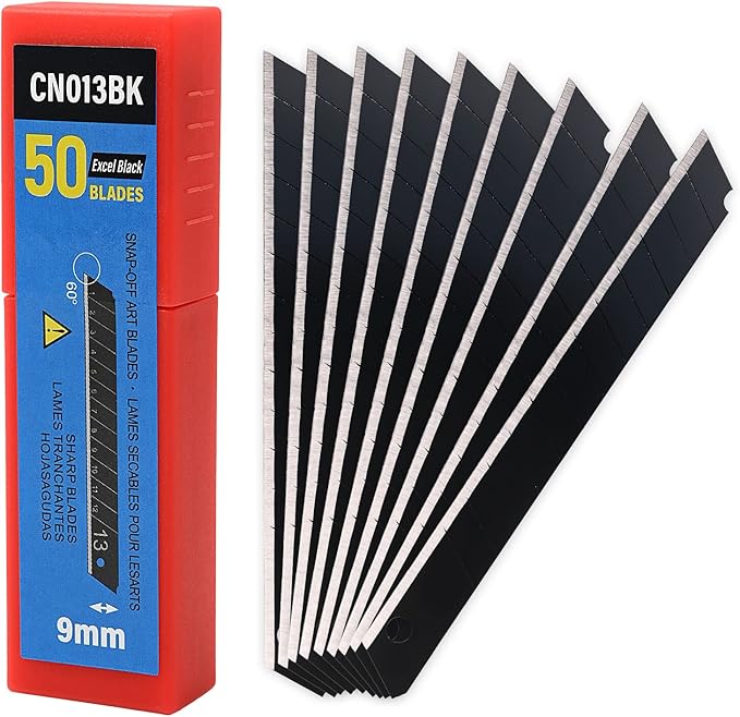 Gomake 9mm Utility Knife Replacement Blades, 60 Degree Snap Off Carbon Steel - Image 7