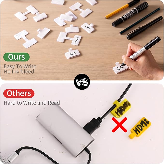 Reusable Cable Cord Wire Labels, Hook&Loop Closure, - Image 5