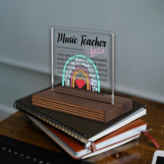 Music Teacher Gift Desk Sign, Inspirational Thank You Plaque - Image 2
