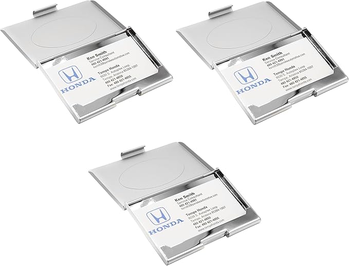 Stephanie Imports Set of 3 Slim & Minimalist Metal Business Card Holder Unisex - Image 3