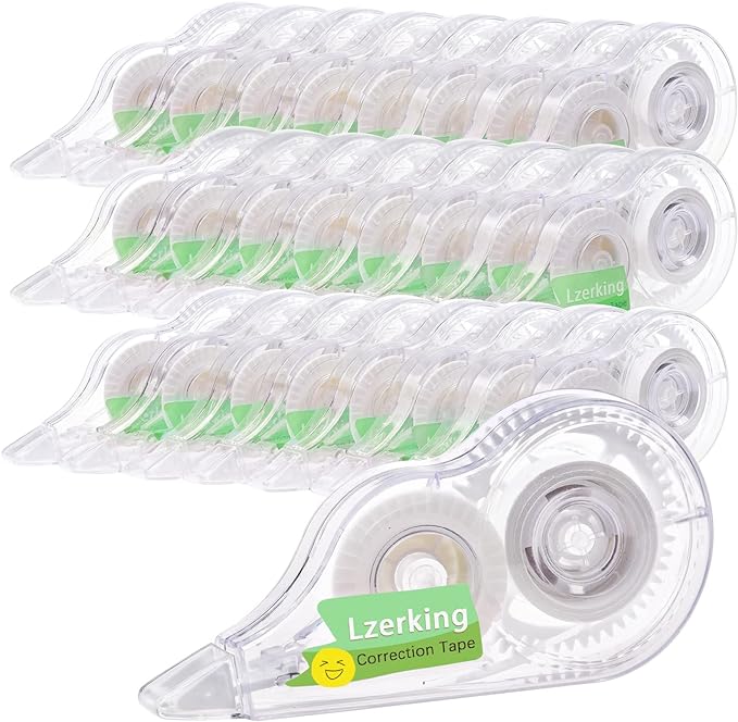 Lzerking Correct Correction Tape, Transparent Dispenser Shows How Much Tape is by Lzerking