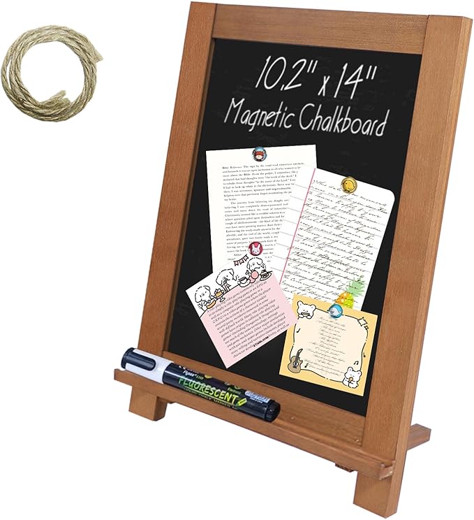 Newzealkids Tabletop Chalkboard Signs 10.2"x14" Magnetic Small Chalkboard Sign by Newzealkids