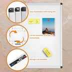 VIZ-PRO Magnetic Whiteboard/Dry Erase Board, 36 X 24 Inches, Includes 1 Eraser - Image 3