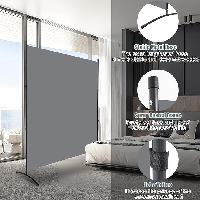 Room Divider Single Panel Privacy Screen, Thickened Fabric 6FT Room Divider - Image 2