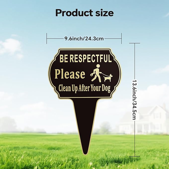 13.6"x9.6" Clean Up after Your Dog Signs Pick Up After Your dog sign - Image 3