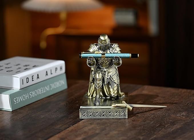 NCQIXIAO Medieval Templar Vanguard Officer Knight Pen Holder Pen Stand Desk - Image 6