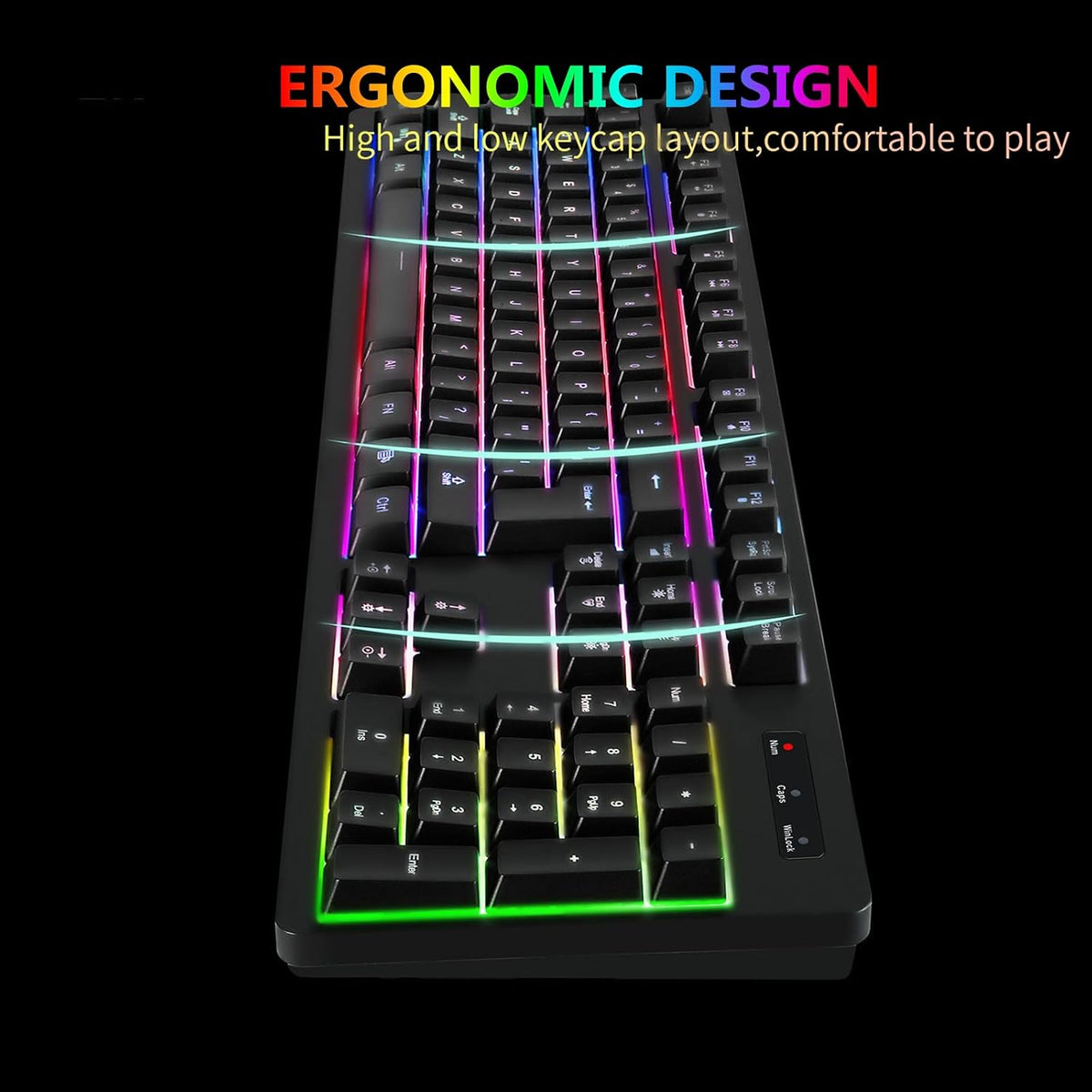 Wireless RGB Gaming Keyboard and Mouse - Rechargeable RGB Backlit,Long Batter...