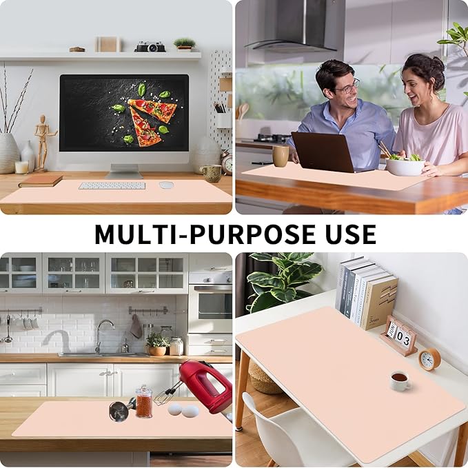 Bloss Pink Desk Mat, Leather Desk Pad, Desk Matt - Image 6