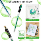 ZSCM Retractable Glitter Gel Pens, 12 Colors Large Capacity Green Glitter - Image 5