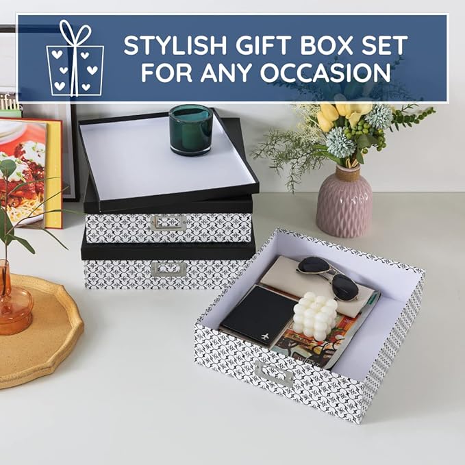 Soul & Lane Black and White Decorative Storage Boxes - Image 7