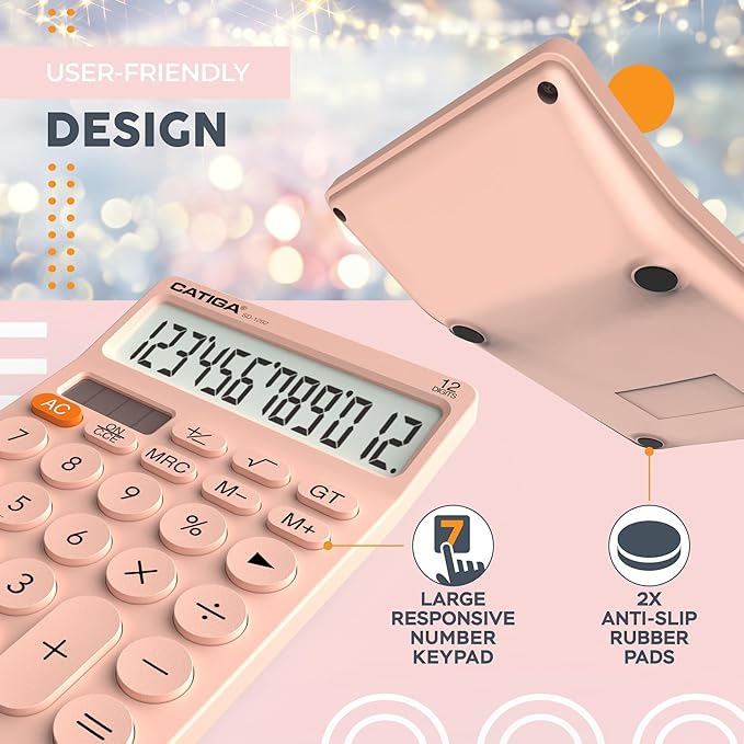 CATIGA 12 Digit Desktop Calculator Basic Desk Calculator - Image 6