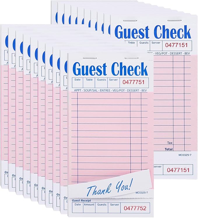 Methdic Guest Checks Pink Server Note Pads 1000 Orders Waitress Notepad - Image 8