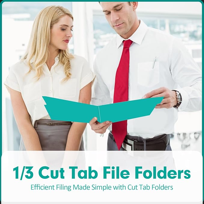 File Folder, PANDRI 120 Pack File Folder, 1/3 Cut Tab, Letter Size, Filing - Image 6