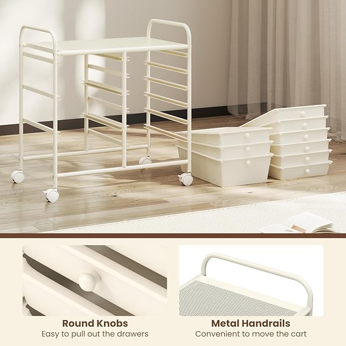 GOFLAME 9-Drawer Rolling Storage Cart, Mobile Utility Cart - Image 5