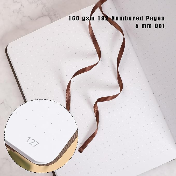 TIEFOSSI Dotted Notebook, 160gsm Thick Paper, Hardcover Dot Grid Journals - Image 3