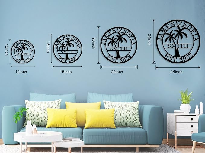 Personalized Metal Palm Tree Sign, Custom Signs Outdoor Palm Tree, Personalized - Image 6