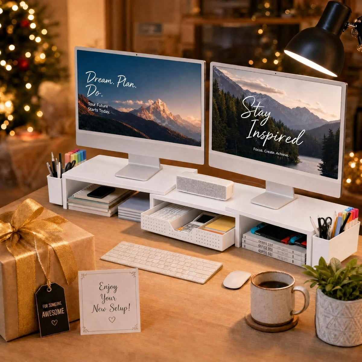 opnice desk organizers and accessories, dual monitor stand, view 9
