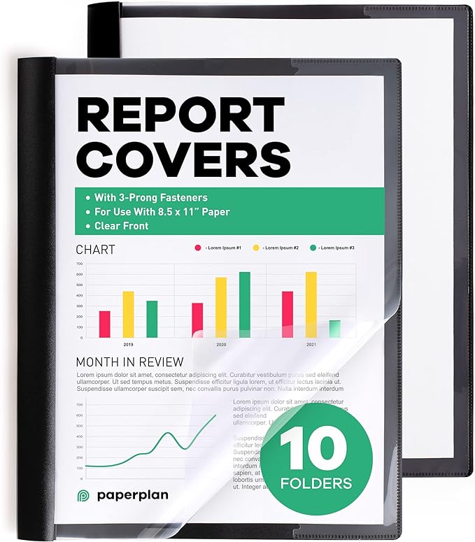 Report Covers -, 8.5 x 11 Letter Size, Resumes & Keeping Your Documents Neat by PaperPlan